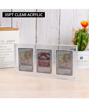 Auveach Acrylic TCG Triple Card Frame | One-Touch-Open Magnetic Display Stand (35PT, Clear, 20mm) - Buy Online on GoSupps.com