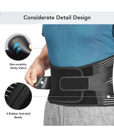 Back Support Brace for Men & Women - Breathable Lumbar Support Belt for Sciatica Herniated Disc & Scoliosis Relief | Adjustable Straps & 7 Stays - Buy Online on GoSupps.com