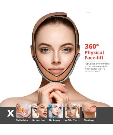 Adjustable Face Slimming Strap | Double Chin Reducer | Anti-aging V Line Lifting Mask - Orange - Buy Online on GoSupps.com