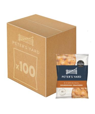 Peter's Yard Sourdough Crackers Bulk Box Individually Portioned 9g packs High Fibre Natural Ingredients (Pack of 100 - catering size)