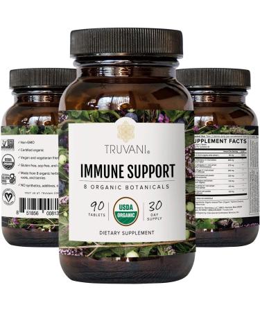 Truvani Immune Support: Organic Herbal Supplement with 8 Natural Ingredients - Ginger, Elderberry, Acerola Cherry - 30 Day Supply - Buy Online on GoSupps.com