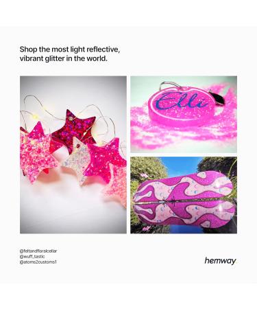 Hemway Premium Ultra Sparkle Glitter - Fluorescent Peach Super Chunky (100g) for Arts Crafts Nails Cosmetics & Festivals - Multi-Purpose Metallic Flake - Buy Online on GoSupps.com