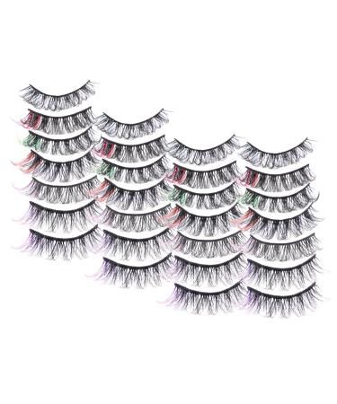FRCOLOR Lash Extension 14 Pairs false lashes es cosplay lashes cluster lashes colored lashes lash extensions individual fake lashes eyelashes with color Imitation extend curly