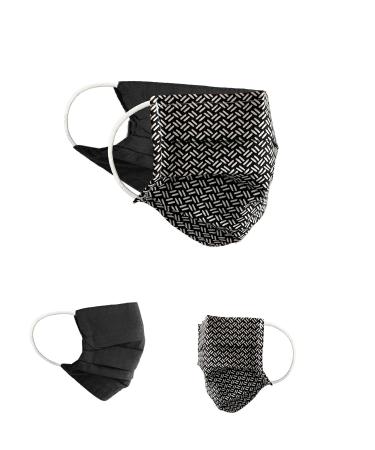 BAF Community Masks 2 via Pack Set Unisex makeshift mask agile mouth protection mask mouth and nose protection turning mask with motif cotton bci washable 1 piece (2 pack) white/black-10