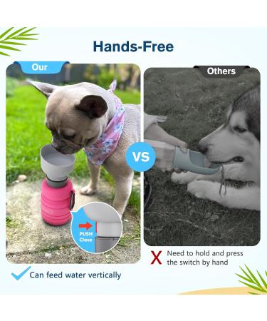 Pecute Dog Water Bottle - Foldable Safe & Non-Toxic 850ml for Dogs | Perfect for Outdoor Activities Training & Travel - Pink XL - Buy Online on GoSupps.com