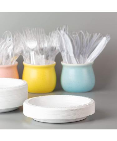 Plasticpro 6 Round Microwaveable Disposable White Plates - 100 Count - Buy Online on GoSupps.com