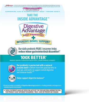 Digestive Advantage IBS Probiotics for Digestive Health & Intensive Bowel Support - 32ct Capsules | Occasional Bloating & Gut Health Support - Buy Online on GoSupps.com