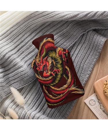 Red Dragon Hot Water Bottle with Plush Cover | Ideal Hand Warmer for Adults & Kids | 26.5x15.3cm - International Shipping Available - Buy Online on GoSupps.com
