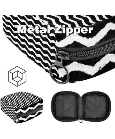 Buy Women's Bands Storage Bag - Large Capacity Menstrual Cup & Makeup Organizer - Travel Essential - Black & White Stripes - Buy Online on GoSupps.com