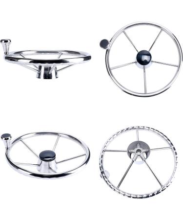 Amarine Made 13-1/2 Inch Stainless Boat Steering Wheel with Big Size Knob - XK-9310SRF1 - Buy Online on GoSupps.com