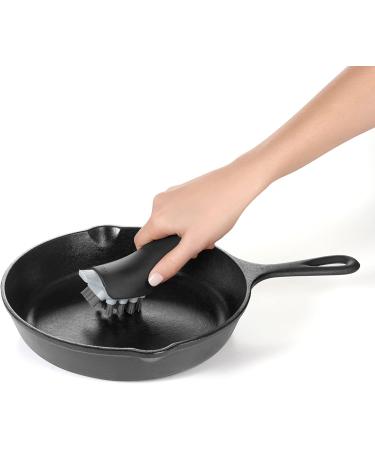 OXO Good Grips Cast Iron Pan Brush - Heavy Duty Scrubber for Easy Cleaning - Buy Online on GoSupps.com