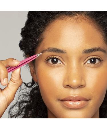Tweezerman Stainless Steel Point Tweezers - Precision Eyebrow & Ingrown Hair Removal (Pretty In Pink) - Buy Online on GoSupps.com