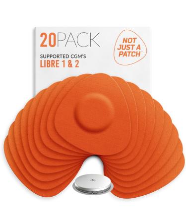 Not Just A Patch CGM Sensor Patches for Freestyle Libre and Medtronic Sensors (20 Pack) - Water Resistant & Durable for 10-14 Days - Pre-Cut Freestyle Libre 2 Sensor Covers in Orange - Buy Online on GoSupps.com