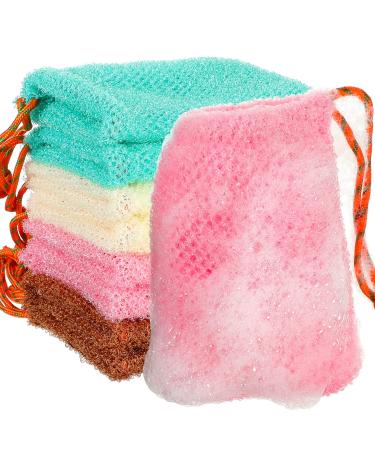 8 Pieces Mesh Soap Pouch Soap Bar Pouch Mesh Soap Holder Exfoliating Soap Net Soap Bags for Shower Soap Holder Bubble Foam Net Soap Pocket for Women Men Girls (Lake Green Pink Beige Brown)