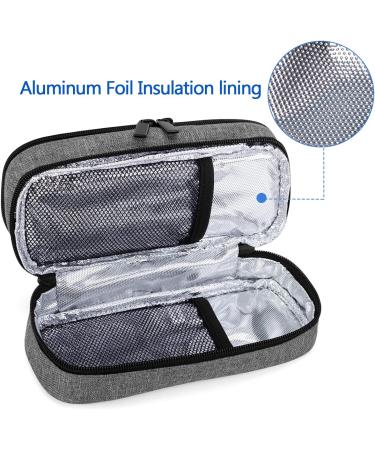 Yarwo Insulin Cooling Bag - Diabetic Accessories Injection Storage with 2 Cooling Packs Medium Gray - Buy Online on GoSupps.com