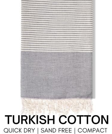 BAY LAUREL 100% Cotton Turkish Yoga Towel with Bag | Fast Drying Outdoor & Beach Blanket | Sand Free | Travel & Swim Towel | Large & Quick Dry | Lava Grey - Buy Online on GoSupps.com
