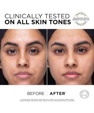 L'Or al Paris Revitalift Clinical 12% Pure Vitamin C Serum (30ml) & SPF 50+ Invisible Fluid (50ml) Duo for Face Antioxidant Protection Brighter Smoother Skin UV Protection - Buy Online on GoSupps.com