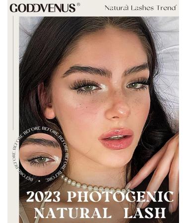 Goddevnus 5D Volume CC Curl Wispy Mink False Eyelashes - 14mm Short Length Pack - Natural Look with Clear Band, Like Extensions - Buy Online on GoSupps.com