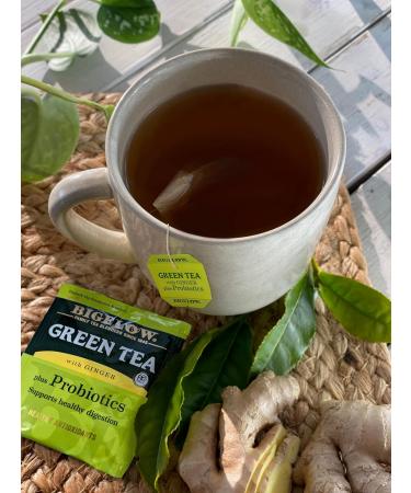 Bigelow Green Tea with Ginger Plus Probiotics 18 Tea Bags - Buy Online on GoSupps.com