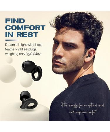 Hearprotek Silicone Ear Plugs for Sleep - 2 Pairs, 29dB Noise Cancelling, Snoring Reduction, Tinnitus Relief - Black - Buy Online on GoSupps.com
