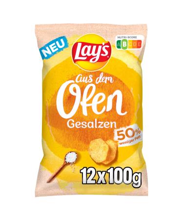 Lay's from the oven salted crispy potato chips from the oven for a successful party with Nutri-Score B - (12 x 100g)