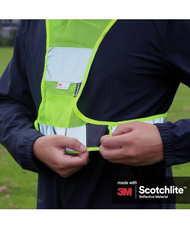 Salzmann 3M Reflective Running Vest | Breathable Mesh Sports Gear - 3M Scotchlite M Yellow - Buy Online on GoSupps.com