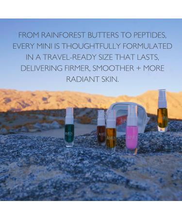 JustUs Skincare Mini Kit 5 Piece Anti-Aging Travel Set for Hydration, Firmness, Brightening + Glow Includes Free Travel Case | $115 Value - Buy Online on GoSupps.com
