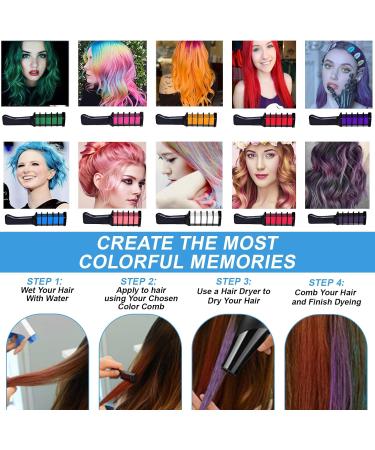 Lot de 10 peignes de coloration jetables pour enfants 10 couleurs craies lavables couleur naturelle pour enfants convient pour le maquillage des enfants et des adultes peignes - Buy Online on GoSupps.com