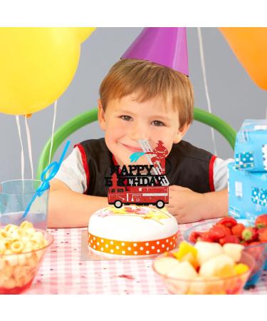Ercadio 1 Pack Fireman Cake Toppers Fire Department Cake Picks for Fire Theme Baby Shower Birthday Party Cake Decoration Supplies Pattern-3 - Buy Online on GoSupps.com
