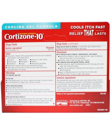 CORTIZONE-10 Cooling Relief Anti-Itch Gel 1 Oz - Pack of 4 | Fast-Acting Itch Relief - Buy Online on GoSupps.com