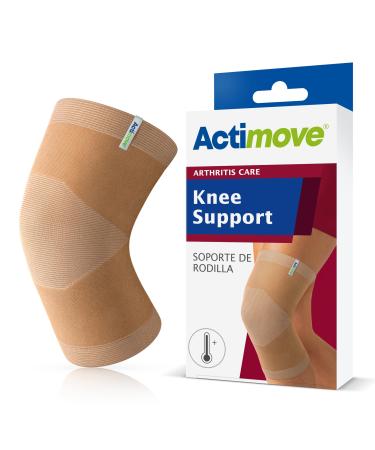 Actimove ARTHRITIS CARE Knee Support - Light Compression Support and Therapeutic Warmth For Knee Arthritis - Heat-Retaining Ceramic Fibre Yarns - Beige Large
