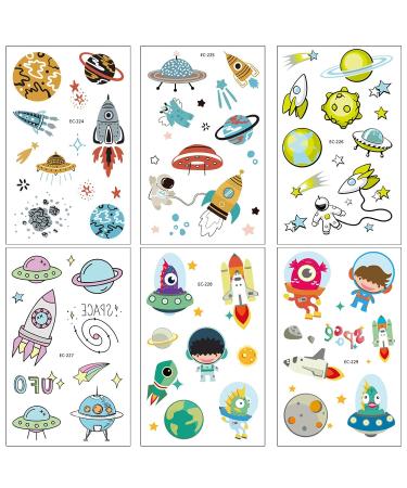 Outer Space Tattoos (192PCS) - Solar System Universe Temporary Tattoos for Boys & Girls | NASA Party Favor Supplies - Buy Online on GoSupps.com