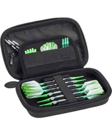 Casemaster Sentinel EVA Foam Shell Dart Case, Holds 6 Darts and Extra Accessories, Tips, Shafts and Flights, Compatible with Steel Tip and Soft Tip Darts Black