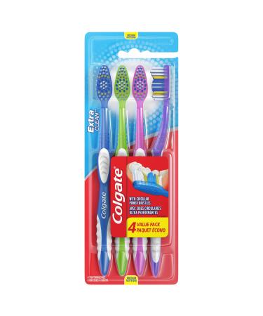 Colgate Extra Clean Full Head Toothbrush  Medium - 4 Count Assorted 4 Count (Pack of 1)