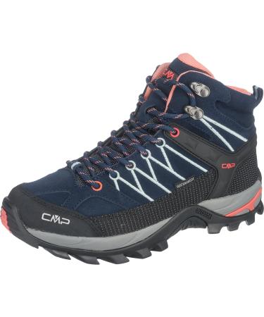 CMP Women's Rigel Mid Wmn Shoes Wp Trekking Shoes 39 EU Blue Peach Pink B Blue Giada Peach