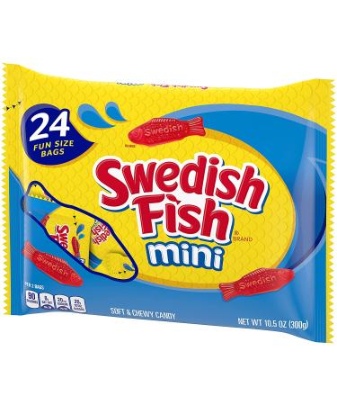 Swedish Fish Mini Soft & Chewy Halloween Candy - 24 Count (Pack of 6) Mixed-Fruit Assortment - Buy Online on GoSupps.com