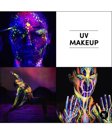 UV 12-Color Neon Glow Makeup Palette - Water-Activated Fluorescent Face & Body Paint for SFX Party Cosplay & Theatrical Use - International Shipping - Buy Online on GoSupps.com