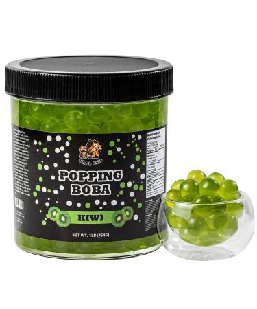 Popping Boba Pearls | Kiwi Flavor | 1LB (454g) | Bursting Tea Balls for Drinks Desserts Smoothies and Snack Toppings | Bubble Tea Tapioca Pearl Mix