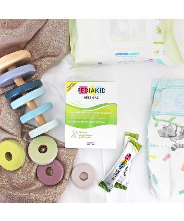 PEDIAKID - Baby Gas - With plant extracts & fibers - Helps reduce gases and improve digestive comfort - From birth - Case of 12 sticks of Dilute Powder - Buy Online on GoSupps.com