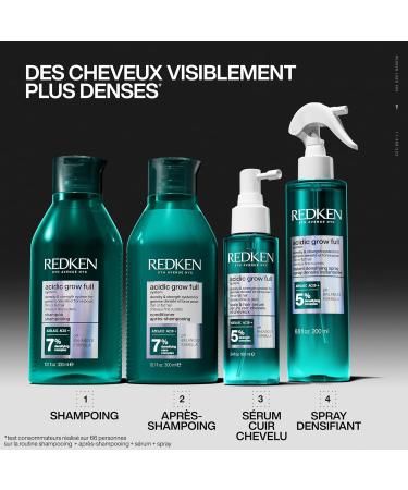 Redken Acidic Grow Full System Shampooing Densifiant pH quilibr & Formule L g re Hydrate Fortifie & Donne du Volume Pour Cheveux Fins ou Plats 300 ml Shampoing - Buy Online on GoSupps.com