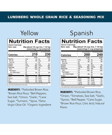 Lundberg Family Farms Organic Whole Grain Rice Variety Pack - Spanish & Yellow, Pantry Staple, 100% Whole Grain, Non-GMO, Gluten-Free, USDA Certified Organic, Vegan, Kosher - 6 oz 6-Pack - Buy Online on GoSupps.com