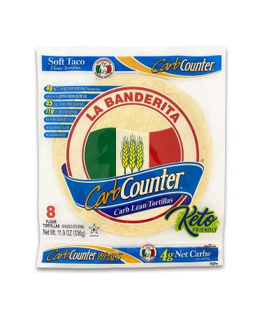 La Banderita Carb Counter  8" Flour Tortillas Low Carb Keto Friendly  11.9 oz. 8 Count (Pack of 4) - Buy Online on GoSupps.com