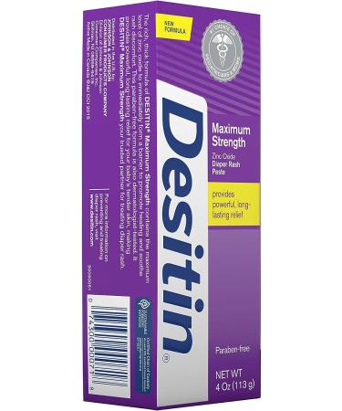Desitin Maximum Strength Baby Diaper Rash Cream - 40% Zinc Oxide Treatment & Prevention - 4 oz - Buy Online on GoSupps.com