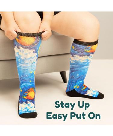 Gooi Extra Wide Diabetic Socks | Colorful Seamless Socks for Swollen Feet | Plus Size 9-15 | Soft Stretch for Edema & Neuropathy - Buy Online on GoSupps.com