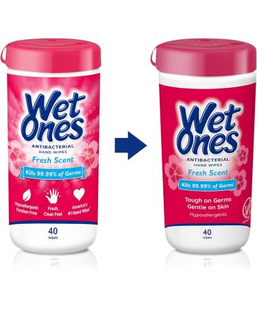 Wet Ones Antibacterial Hand Wipes Fresh Scent 40 ct. Canister (6 pack) - Buy Online on GoSupps.com