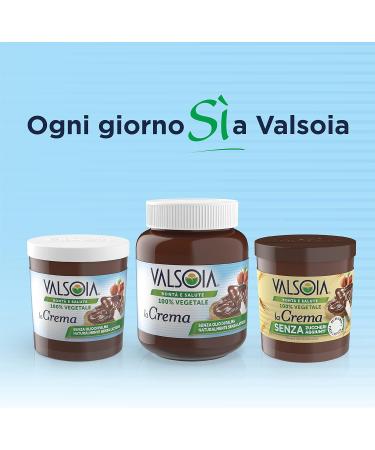 Valsoia - Vegetable cream with hazelnuts 100% vegetable rich in fiber gluten free and palm oil of course lactose free also ideal for vegans vegetarians and celiacs 4 packs of 200g - Buy Online on GoSupps.com