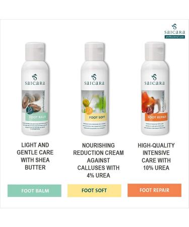 Saicara Set of 4 - Intensive Foot Care with Premium Skin Creams & Pumice Stone for Healthy Feet & Callus Relief - Shop Internationally - Buy Online on GoSupps.com