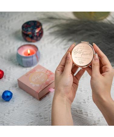 Long Distance Friendship Gifts for BFF | Rose Gold Compact Mirror for Best Friend Birthday | Friendship Gifts for Women - Buy Online on GoSupps.com