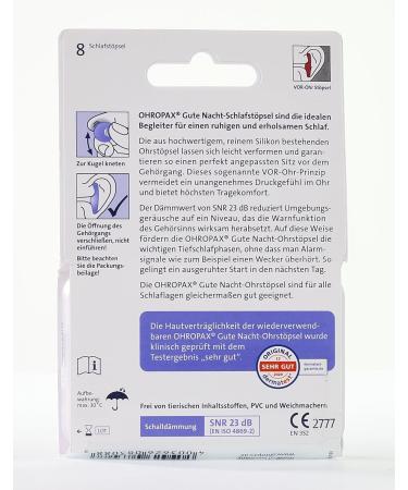 Ohropax Good Night Earplugs - Soft Silicone Noise Protection for Sleep - Individually Formable & Reusable - 8 Pieces - Buy Online on GoSupps.com