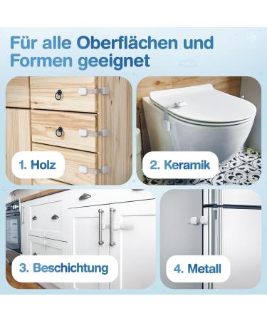 Mutkind Child Locking Cabinet - 8-Piece Safety Set with Tesa Glue | Adjustable Drawer Protection for Cupboards Refrigerators & Doors | Child Safety Solutions - Buy Online on GoSupps.com